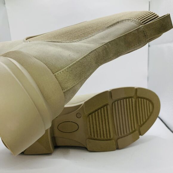 Xappeal Boots Womens 10 Harmony Tan Chelsea  Beige Lug Sole Stretch Ankle Boot - Picture 9 of 10